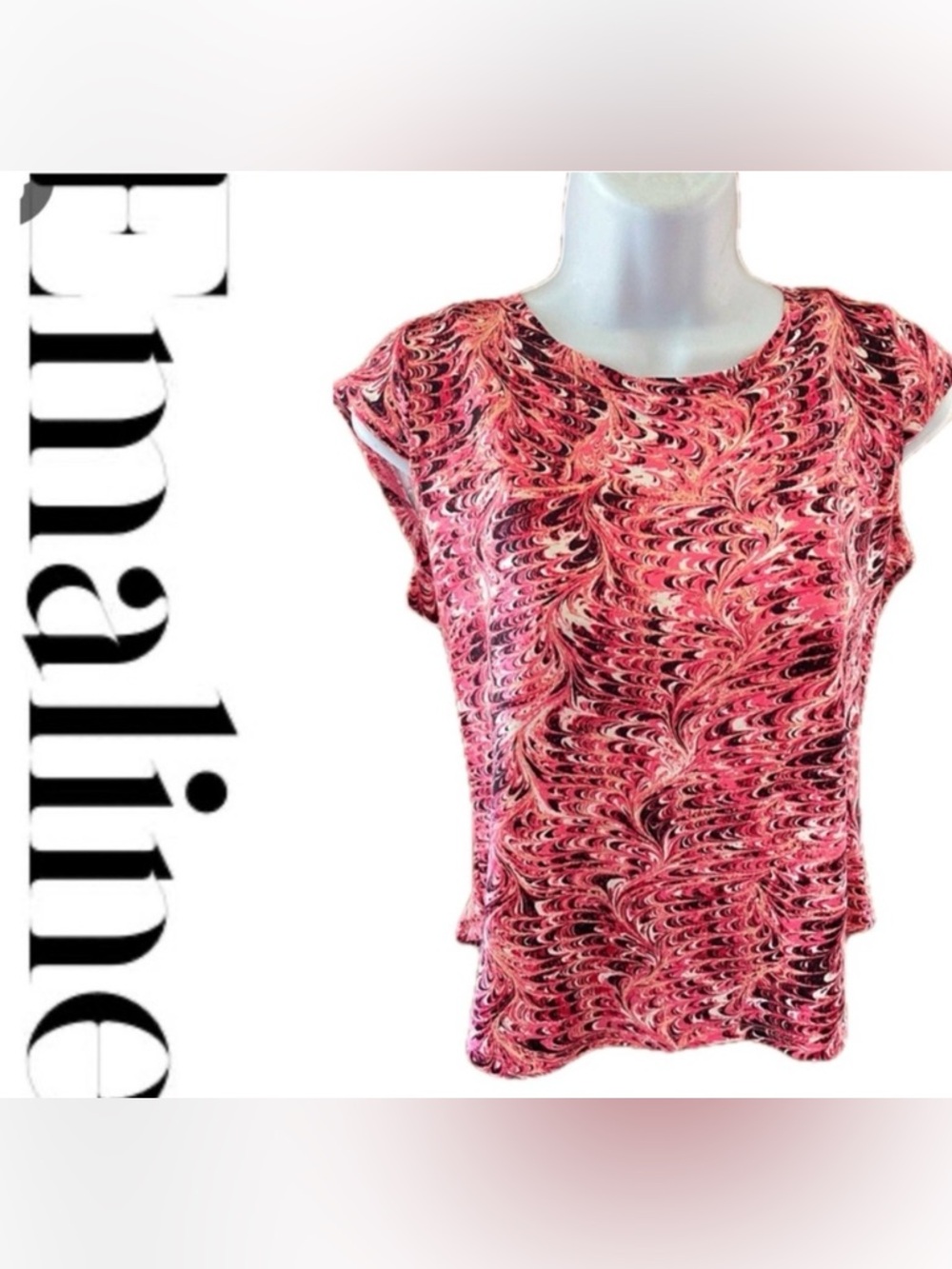 Pink and Black Swirl Women's Top 🩷🖤